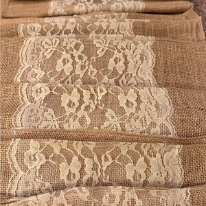Lace and Burlap Table Runner (48) 24”x8ft